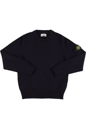 Stone Island Cotton Blend Knit Sweater W/logo Patch
