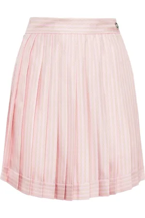 VERSACE Pinstripe Silk Twill Mini Skirt