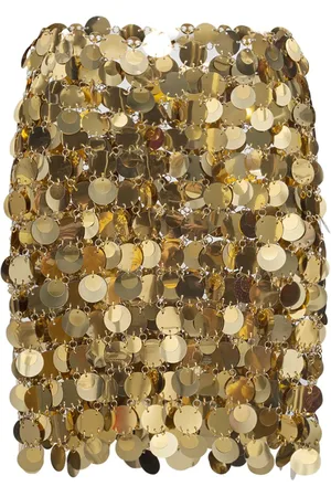 Paco rabanne Round Sequined Mesh Mini Skirt