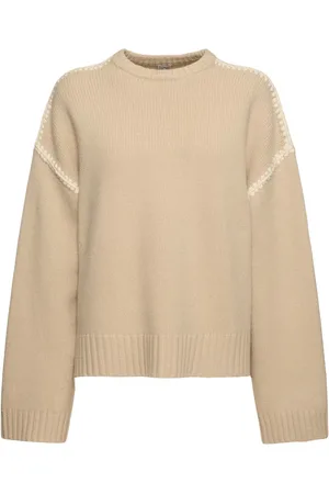 Totême Embroidered Wool & Cashmere Knit Sweater