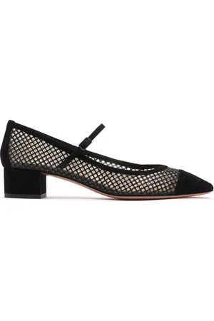 Aquazzura 35mm Mayor Crystal Mesh Pumps