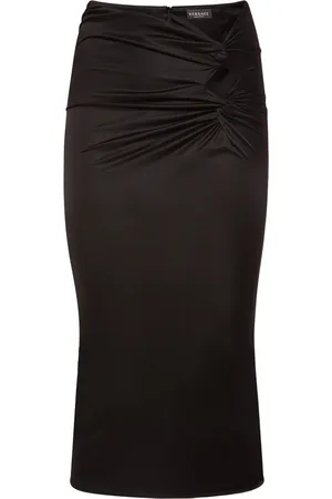 VERSACE Dua Lipa Jersey Skirt W/ Cutout Twist