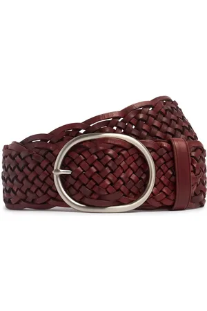 Dragon Diffusion Oval Buckle Woven Leather Belt