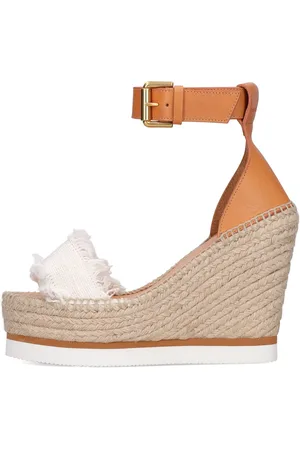 See by Chloé 120mm Glyn Canvas & Leather Wedges