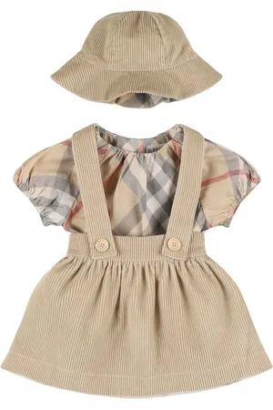 Burberry Check Cotton Overalls, Romper & Hat