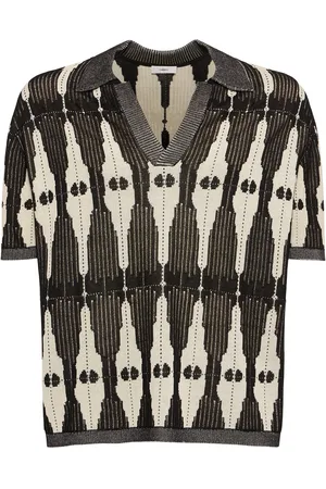 COMMAS Ritual Jacquard Knit Open Placket Polo