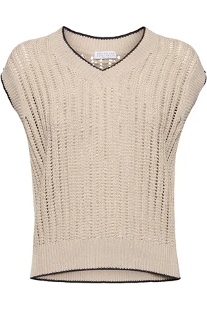 Brunello Cucinelli Cotton Knit V-neck Vest
