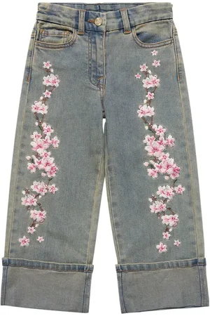 MONNALISA Embroidered Denim Jeans