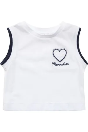 MONNALISA Embroidered Cotton Piquet Tank Top