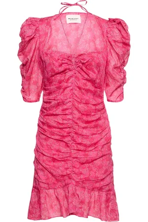 Marant Etoile Galdino Puff Sleeve Cotton Mini Dress