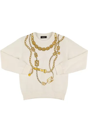 VERSACE Printed Cotton Crewneck Sweatshirt