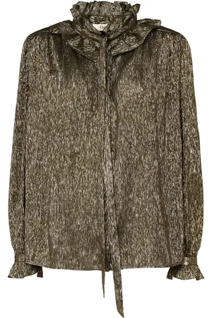 Chloé Lurex Georgette Shirt W/bow