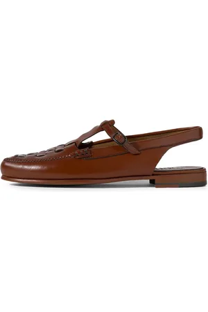 Hereu 15mm Roqueta Leather Slingback Flats