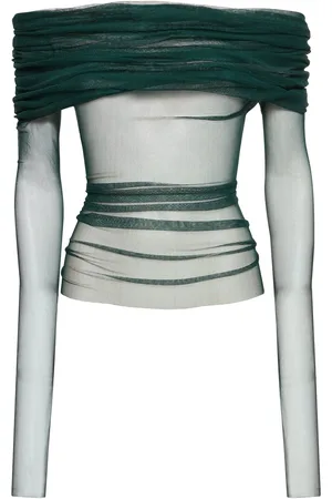 CHRISTOPHER ESBER Veiled Silk Tulle Top