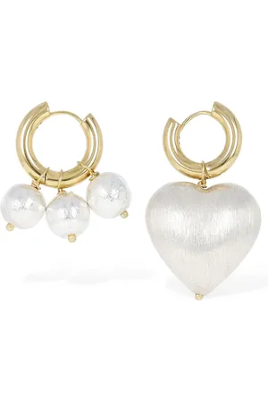 Timeless Pearly Heart & Beads Mismatched Earrings