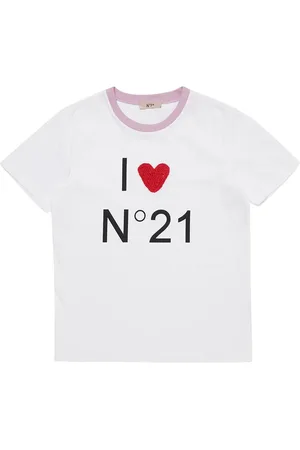 Nº21 Logo Print Cotton Jersey T-shirt W/patch