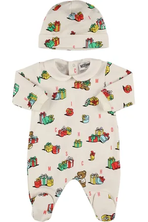Moschino Printed Cotton Romper & Hat