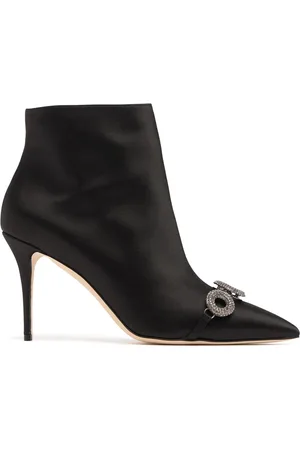 Manolo Blahnik 90mm Balvisa Satin Ankle Boots