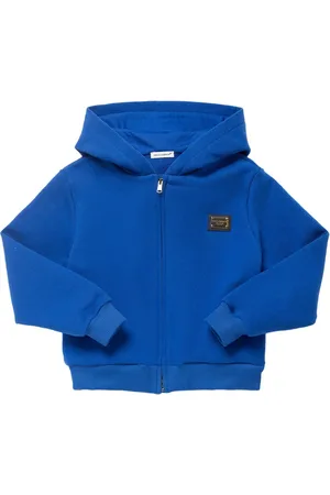 Dolce & Gabbana Metal Logo Cotton Zip-up Hoodie