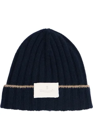 Brunello Cucinelli Cashmere Ribbed Knit Beanie Hat