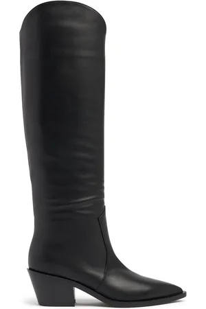 Gianvito Rossi 45mm Leather Cowboy Tall Boots