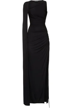 DEL CORE Draped Fluid Viscose Jersey Long Dress