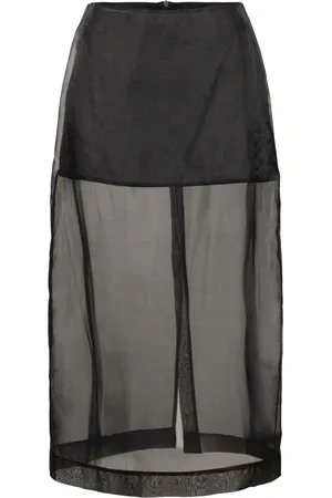 The Frankie Shop Peri Sheer Silk Blend Midi Skirt