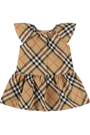 Burberry Check Print Cotton Gabardine Dress
