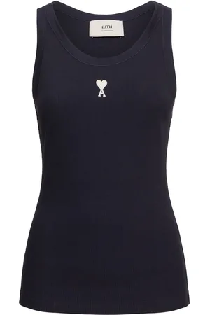 Ami Adc Stretch Cotton Jersey Tank Top