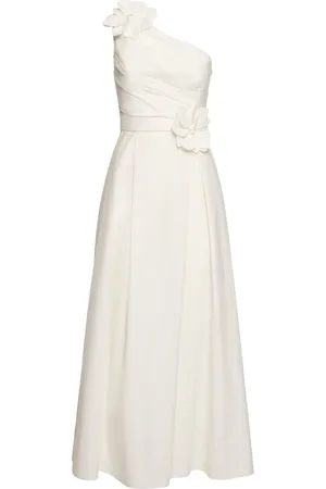 Elie saab One Shoulder Poplin Midi Dress