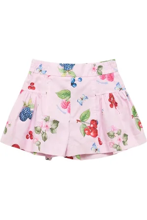 MONNALISA Printed Cotton Poplin Shorts