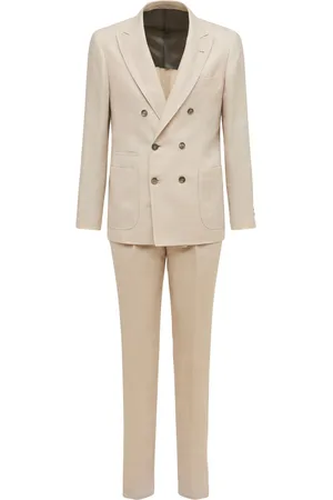 Brunello Cucinelli Double Breast Linen Blend Suit