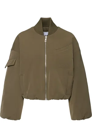 Ganni Light Twill Oversize Short Bomber Jacket