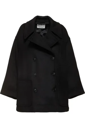 The Frankie Shop Marian Oversize Wool Blend Peacoat
