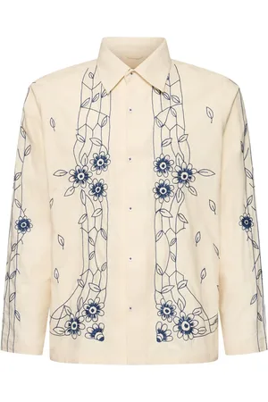 HARAGO Floral Embroidered L/s Shirt