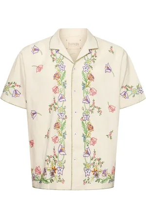 HARAGO Flower Embroidered S/s Shirt
