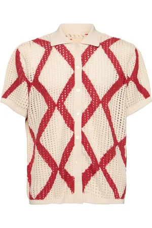 HARAGO Diamond Crochet Cotton S/s Shirt