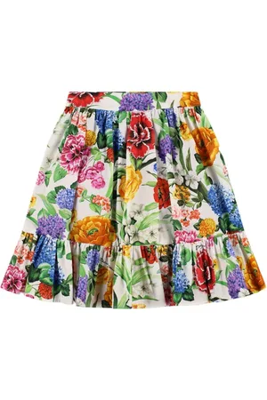 Dolce & Gabbana Floral Print Cotton Skirt