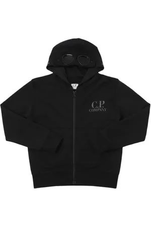 C.P. Company Logo Print Cotton Zip-up Sweatshirt