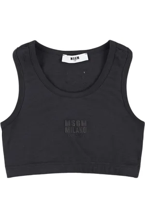 Msgm Printed Cotton Interlock Tank Top