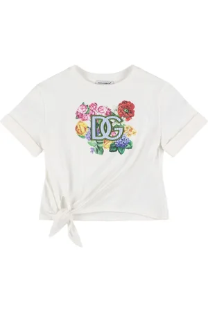 Dolce & Gabbana Embroidered Cotton T-shirt W/ Knot