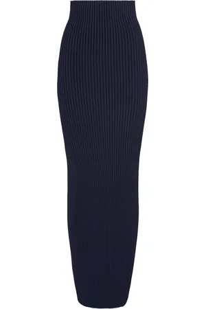 Max Mara Aprile Viscose Stretch Crepe Rib Skirt