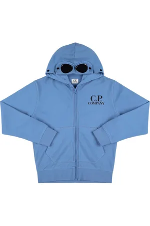 C.P. Company Logo Print Cotton Zip-up Sweatshirt