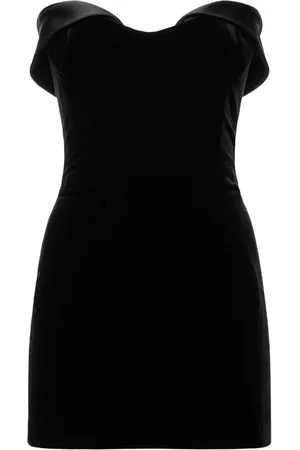 MUGLER Strapless Stretch Velvet Mini Dress
