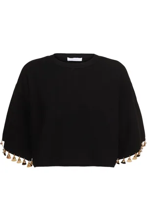 Paco rabanne Embellished Silk Blend Crop Top