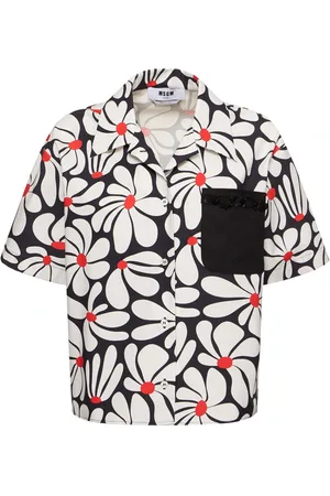 Msgm Printed Cotton Blend Shirt