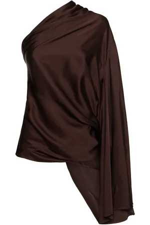 Rick Owens Washed Charmeuse One-shoulder Top