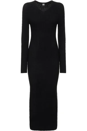 Totême Ribbed Wool Blend Midi Dress