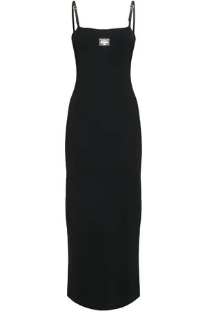 Acne Studios Ribbed Stretch Viscose Midi Dress