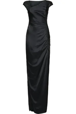 DEL CORE Envers Satin Side Drawstring Long Dress